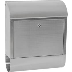 tectake Stainless steel mailbox with newspaper tube XXL