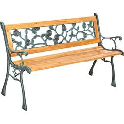 tectake Garden bench Marina made of wood and cast iron Garden Bench