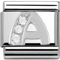 Nomination Composable Classic Link Letter A Charm - Silver/White