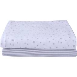Clair De Lune Stars & Stripes Fitted Moses Sheets 2pcs 11.8x29.1"