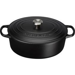 Le Creuset Satin Black Signature Cast Iron Oval with lid 4.1 L 27 cm
