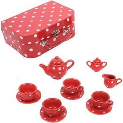 Bigjigs Red Polka Dot Porcelain Tea Set