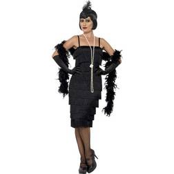 Smiffys Flapper Costume Black with Long Dress