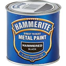 Hammerite Direct to Rust Hammered Effect Metal Paint Black 0.25L