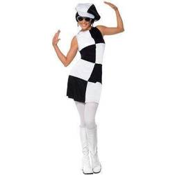 Smiffys 1960's Party Girl Costume Black & White