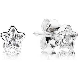 Pandora Star Shine Earrings - Silver/Transparent
