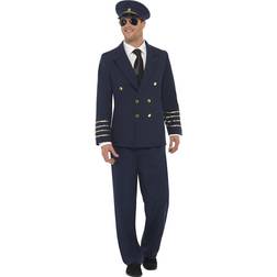 Smiffys Pilot Costume Navy Blue