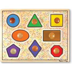 Melissa & Doug Deluxe Jumbo Knob Wooden Puzzle Geometric Shapes 8 Pieces