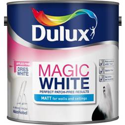 Dulux Magic White Matt Ceiling Paint, Wall Paint Brilliant White 2.5L