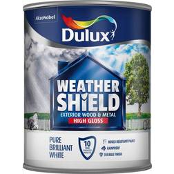 Dulux Weathershield Quick Dry Exterior Wood Paint, Metal Paint Brilliant White 0.75L