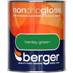 Berger Non Drip Gloss Metal Paint, Wood Paint Green 0.75L