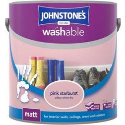 Johnstones Washable Matt Ceiling Paint, Wall Paint Pink 2.5L