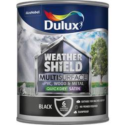 Dulux Weathershield Multisurface Wood Paint, Metal Paint Black 0.75L