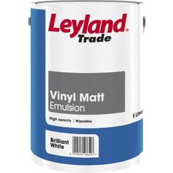 Leyland Trade Vinyl Matt Wall Paint, Ceiling Paint Black 5L
