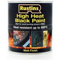 Rustins High Heat Metal Paint Black 0.5L