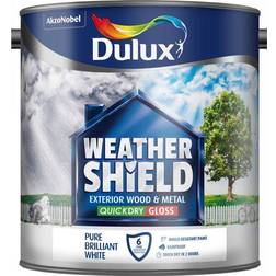 Dulux Weathershield Quick Dry Exterior Metal Paint, Wood Paint White 2.5L