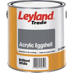 Leyland Trade Acrylic Eggshell Wall Paint, Ceiling Paint White 2.5L