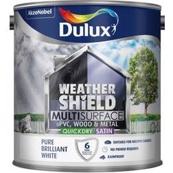 Dulux Weathershield Multisurface Wood Paint, Metal Paint Brilliant White 0.75L