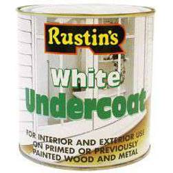 Rustins Undercoat Wood Paint, Metal Paint White 0.5L