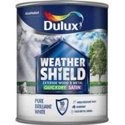 Dulux Weathershield Quick Dry Exterior Wood Paint Brilliant White 0.75L