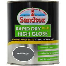 Sandtex Rapid Dry Plus High Gloss Metal Paint, Wood Paint Grey 0.75L