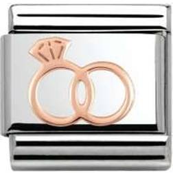 Nomination Composable Classic Link Wedding Rings Charm - Silver/Rose Gold