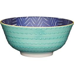 KitchenCraft Contrasting Blue Chevron and Spotty Serving Bowl 15.7cm