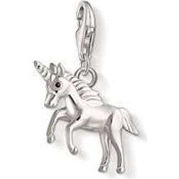 Thomas Sabo Unicorn Charm Pendant - Silver/Black