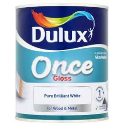 Dulux Once Gloss Wood Paint, Metal Paint White 2.5L