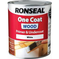Ronseal One Coat Wood Primer & Undercoat Wood Paint White 0.75L