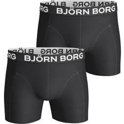 Björn Borg Solid Cotton Stretch Shorts 2-pack - Black