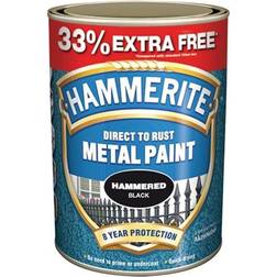 Hammerite Direct To Rust Hammered Metal Paint Black 0.75L