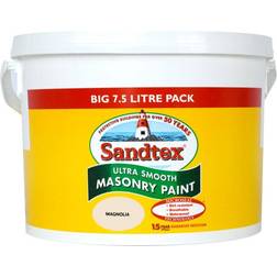 Sandtex Ultra Smooth Masonry Concrete Paint Magnolia 7.5L