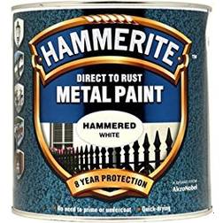 Hammerite Direct to Rust Hammered Effect Metal Paint White 2.5L