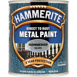 Hammerite Direct to Rust Hammered Effect Metal Paint Silver 0.75L