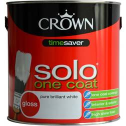 Crown Solo One Coat Metal Paint, Wood Paint Brilliant White 2.5L