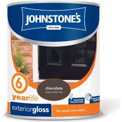 Johnstones Weatherguard 6 Year Exterior Gloss Wood Paint, Wall Paint Chocolate 0.75L