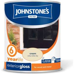 Johnstones Weatherguard 6 Year Exterior Metal Paint, Wood Paint Cream 0.75L