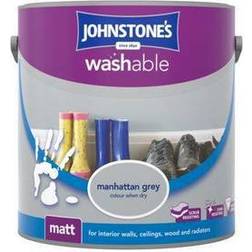 Johnstones Washable Matt Ceiling Paint, Wall Paint Manhattan Grey 2.5L