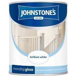 Johnstones Non Drip Gloss Wood Paint, Metal Paint Brilliant White 0.75L