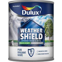 Dulux Weathershield Quick Dry Undercoat Exterior Wood Paint, Metal Paint Brilliant White 0.75L