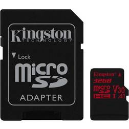 Kingston Canvas React microSDHC Class 10 UHS-I U3 V30 A1 100/80MB/s 32GB +Adapter