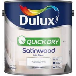 Dulux Quick Dry Satinwood Wood Paint Brilliant White 2.5L
