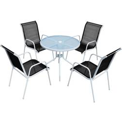 vidaXL 43317 1 Table incl. 4 Chairs Patio Dining Set, 1 Table incl. 4 Chairs