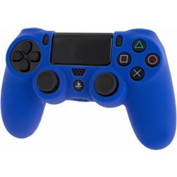 ZedLabz Controller Soft Silicone Rubber Skin Grip Cover with Ribbed Handle - Blue (Playstation 4)
