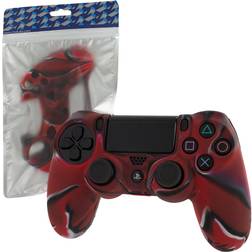 ZedLabz Controller Soft Silicone Rubber Skin Grip Cover with Ribbed Handle - Camo Red (Playstation 4)