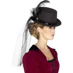 Smiffys Deluxe Ladies Victorian Top Hat with Elastic