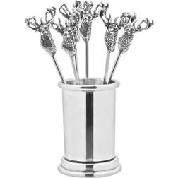 English Pewter Stag Head Fork 7pcs