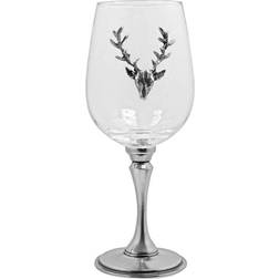 English Pewter Stag Head Red Wine Glass, White Wine Glass 35cl