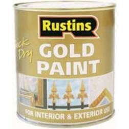Rustins Quick Dry Gold Metal Paint, Wood Paint Gold 0.125L